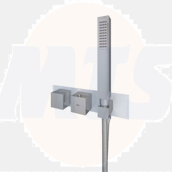 RAK Feeling Sq Dual Outlet Therm Conc Shwr Valve RAKFSV2500SHS Bathroomsuites