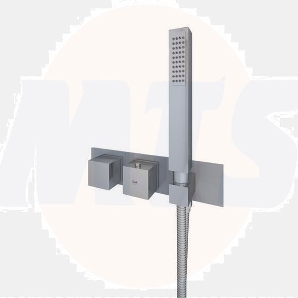 RAK Feeling Sq Dual Outlet Therm Conc Shwr Valve RAKFSV2503SHS Bathroomsuites
