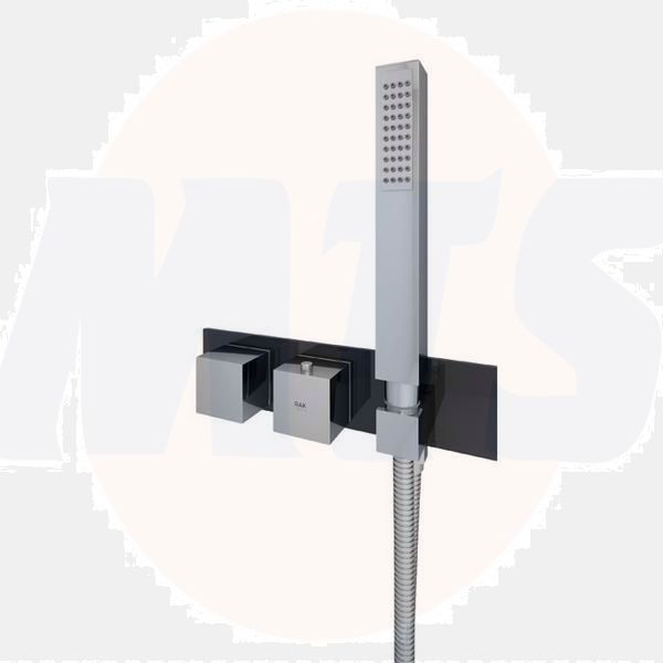 RAK Feeling Sq Dual Outlet Therm Conc Shwr Valve RAKFSV2504SHS Bathroomsuites