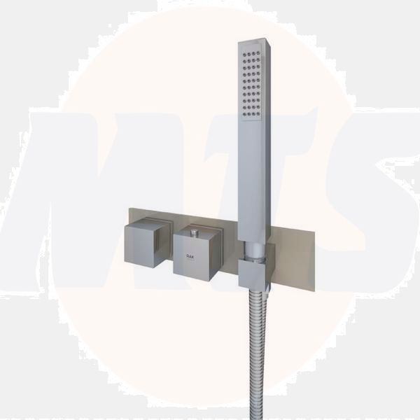 RAK Feeling Sq Dual Outlet Therm Conc Shwr Valve RAKFSV2514SHS Bathroomsuites