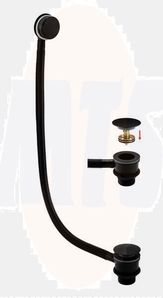 Round Bath Clicker Waste And Overflow In Black RAKL9022RB Bathroomsuites