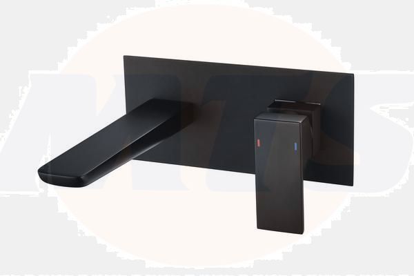 RAK Moon Wm Bsn Mxr With Back Plate In Black RAKMOO3007B Bathroomsuites