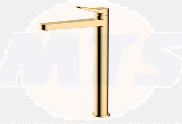 RAK Petit Round Tall Bsn Mxr In Brush Gold RAKPER3003G Bathroomsuites