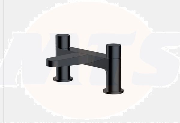 RAK Petit Round Deck Bath Filler In Matt Black RAKPER3004B Bathroomsuites