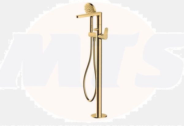 RAK Petit Round Floorstanding Bsm In Brush Gold RAKPER3014G Bathroomsuites