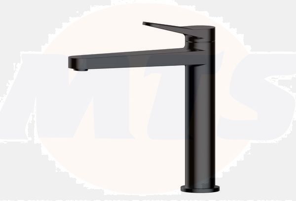 RAK Petit Round Mid Height Bsn Mxr Matt Black RAKPER3016B Bathroomsuites