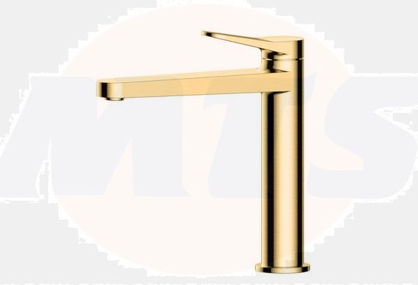 RAK Petit Round Mid Height Bsn Mxr Brush Gold RAKPER3016G Bathroomsuites