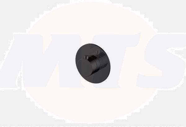 RAK Petit Round Conc Therm Valve Matt Black RAKPER3024B Bathroomsuites