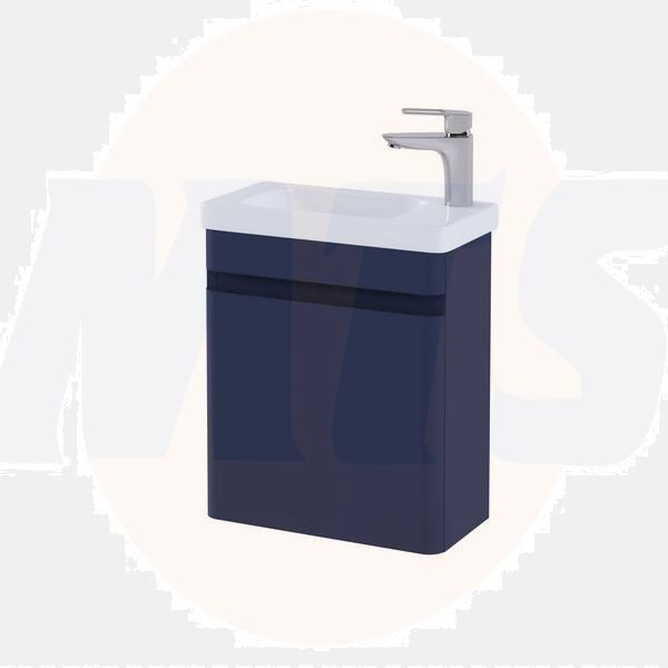 RAK Resort 450 Cloakroom Bsn Unit Matt Denim Blue RAKRSTWBU45604 Bathroomsuites