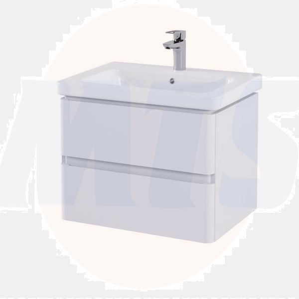 RAK Resort 650 Double Draw Bsn Unit In Matt White RAKRSTWBU65600 Bathroomsuites