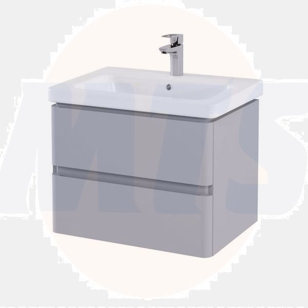 RAK Resort 650 Double Draw Bsn Unit In Matt Stone RAKRSTWBU65601 Bathroomsuites