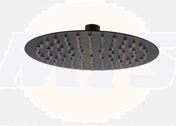 RAK 250Mm Ultra Slim Shwr Head Round In Black RAKSHW1006B Bathroomsuites
