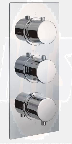 Round Triple Outlet 3 Handle Therm Conc Shwr Valve RAKSHW3204R Bathroomsuites