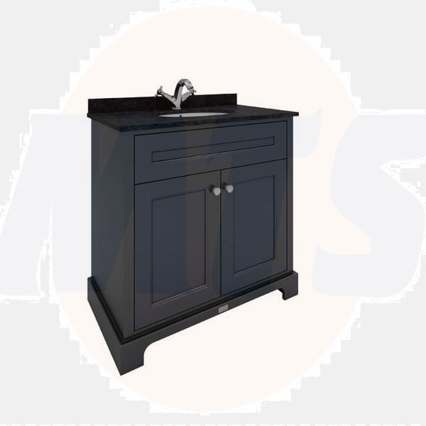 RAK Washington 800Mm Bsn Unit In Black RAKWBU80504 Bathroomsuites