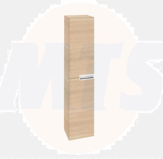 Roca  Victoria-N column unit 300 x 1500mm - 2 soft-close doors - textured oak A856660155