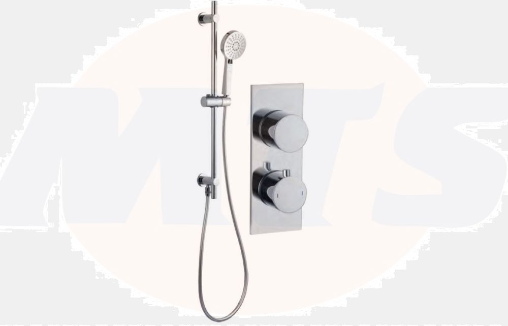 Round Shower Pack 8 - Sphere Slim Plate Single Outlet & Riser Kit DICMP0068