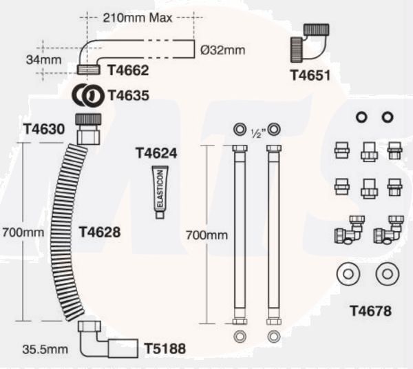 Armitage Shanks S064967 Care Plus Flexible Feed 700mm