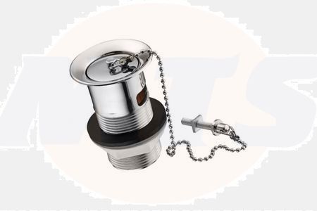 Armitage Shanks Slotted Basin Waste with Plastic Plug Chain and Stay - Chrome - S8800AA
