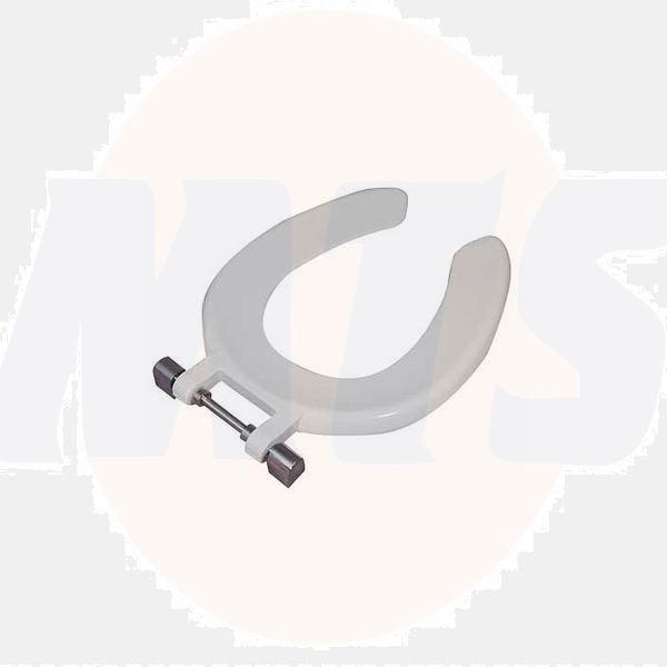 Twyford Avalon / Sola Open front seat ring with top fix stainless steel hinged White SA1304WH mtsf019