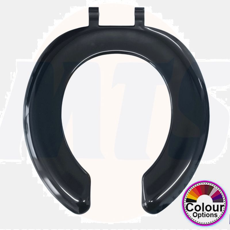Celmac Crescent Adult A Standard Close Toilet Seat Only With Plastic Hinge Black SCR51BL