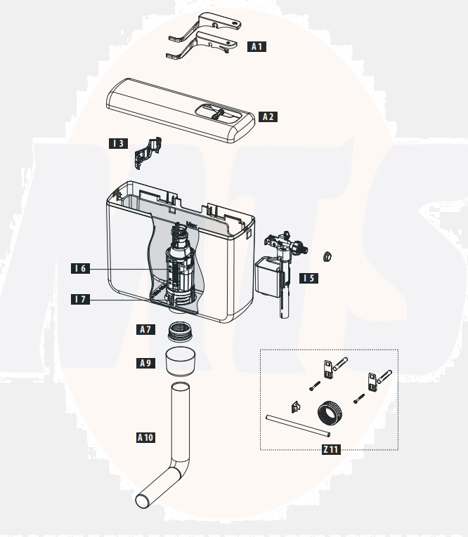  Schwab Exposed flushing cistern AP 412