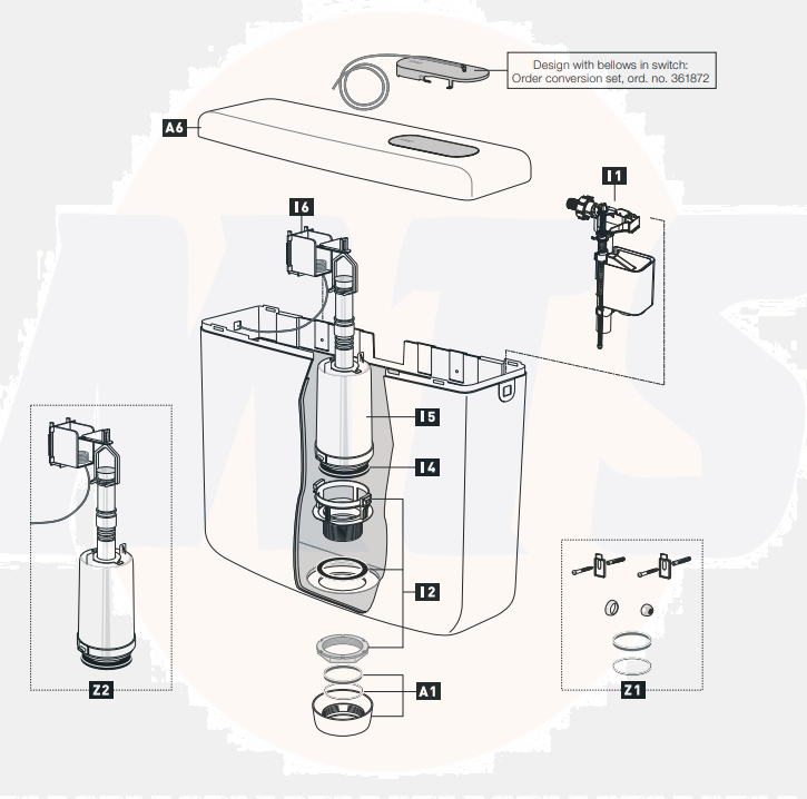  Schwab Exposed flushing cistern 164.1701 (64.090)