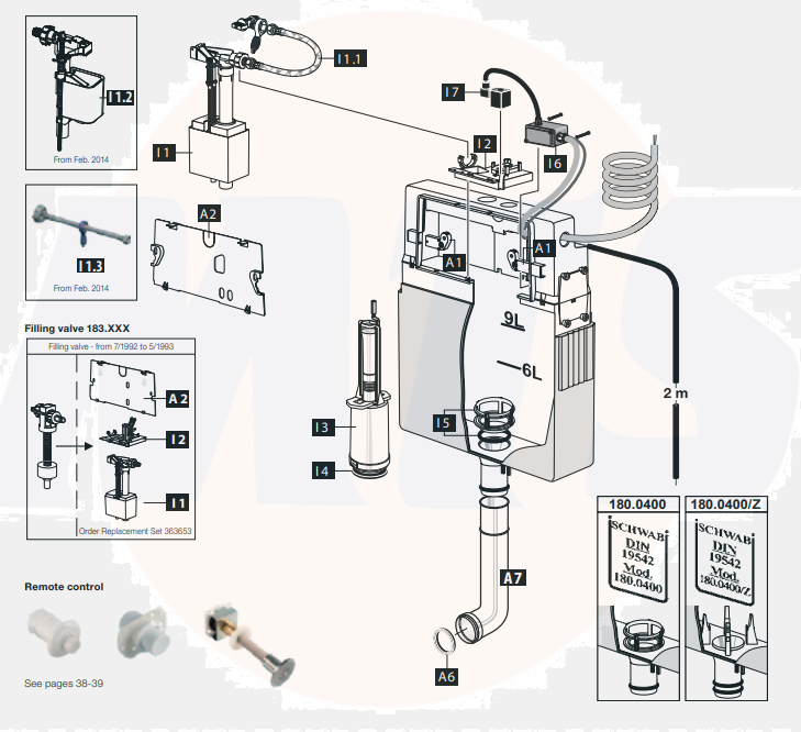 Schwab Concealed flushing cistern 183.xxx