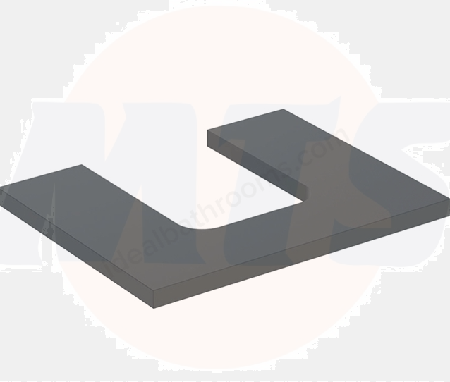 Geberit ONE washtop, central cut-out, for lay-on washbasin, bowl shape: B=60cm, H=3cm, T=47cm, lava / matt coated  505.271.00.3