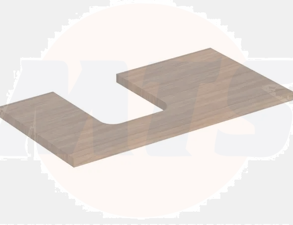 Geberit ONE washtop, left cut-out, for lay-on washbasin, bowl shape: B=90cm, H=3cm, T=47cm, oak / wood-textured melamine  505.293.00.5