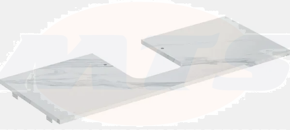 Geberit ONE washtop, central cut-out, stoneware, for lay-on washbasin, bowl shape: B=120cm, H=2cm, T=47cm, marble look white / matt  505.105.00.1