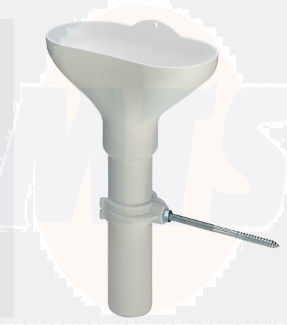 Viega funnel 113698 DN 40 x 240 mm, white plastic, with adjustable tube and wall bracket