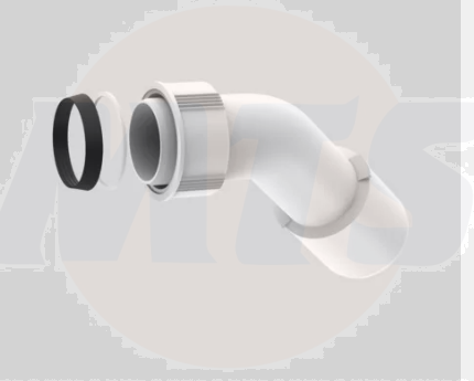 Sanit 01.173.00..0000 Outlet bend with cap nut + 2C conical ring