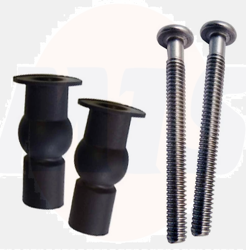 Top Fix Toilet Seat Grommet Set - Black 5029067005020