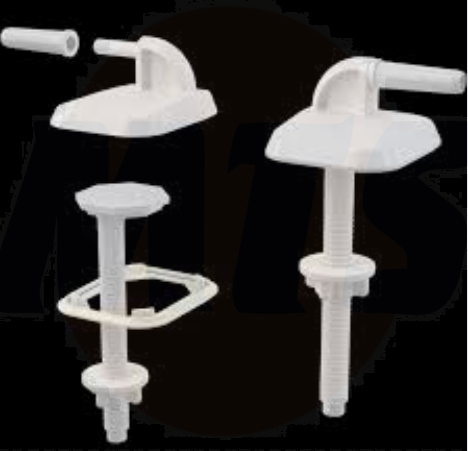 Alcadrain Panty pro A60 P0009-ND, a toilet seat hinge set made of ABS plastic. This set is designed for the Alcadrain A60 WC seat. 