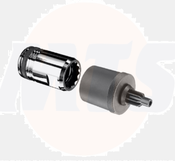 Schell 007020699 QUICK adapter plug-in technology With socket for plug element at 30° pitch. Outer diameter suitable for accommodating the push rosette. Low stress corrosion cracking due to galvanised surface and stress-free plug connection