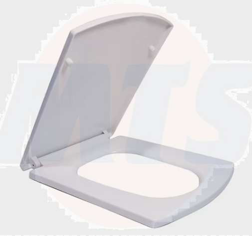New Economical Modern Slow-Close Square PP Plastic Toilet Seat Cover Lid - H595 / 3922200000