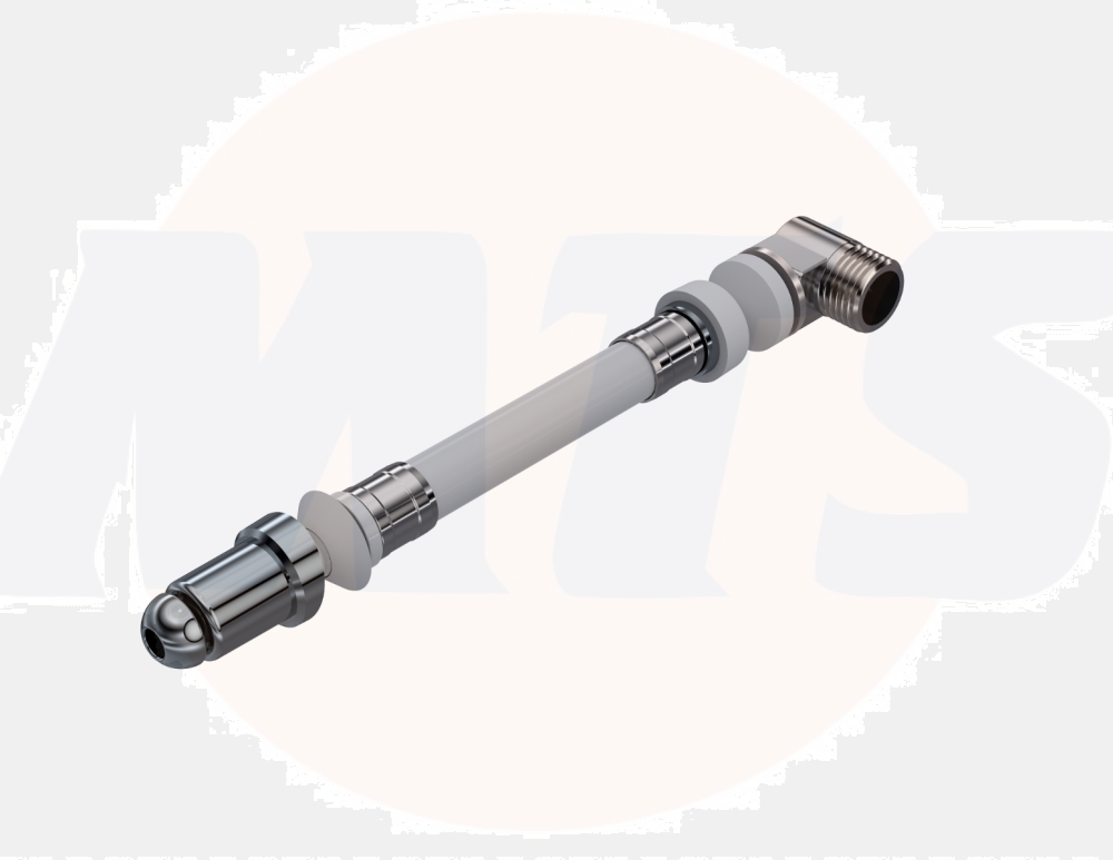 SELF CLEANING SYSTEM – FLEXIBLE HOSE – CHROME NOZZLE – BRASS ELBOW – 90MM 200020