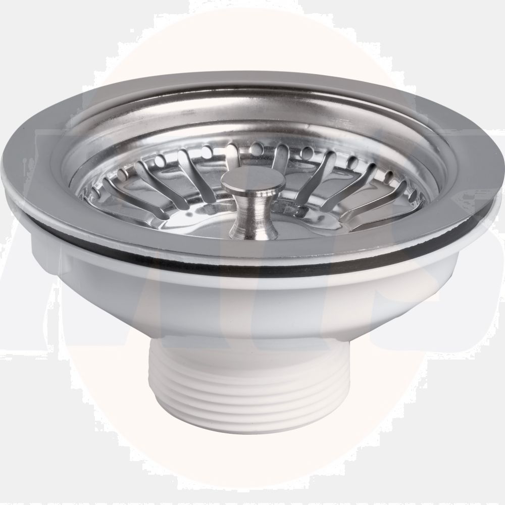 Wirquin.Stainless.steel.basket.strainer.waste.without.overflow.suitable.for.90mm