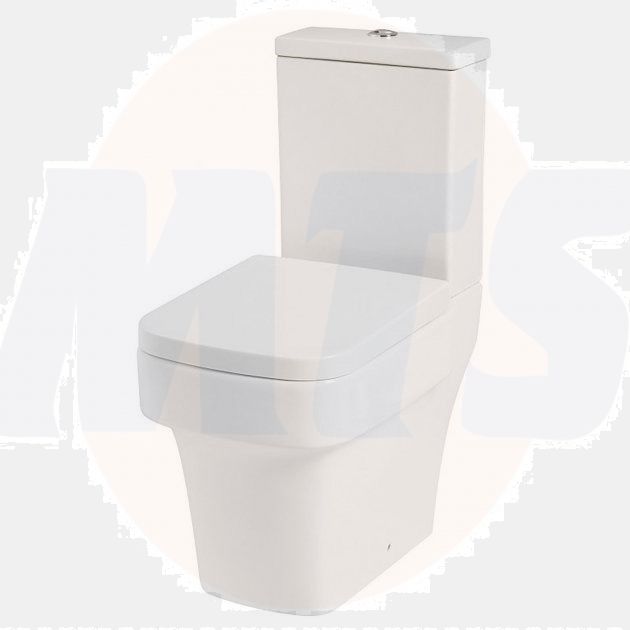 Square Medici Soft Close Toilet Seat and cover with fittings White MTS00147854