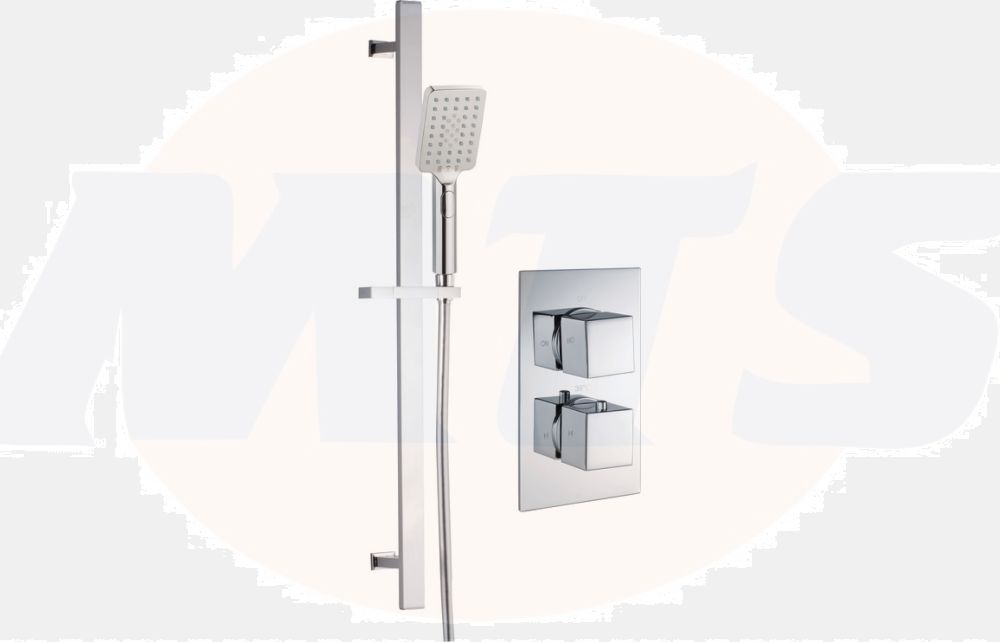 Square Shower Pack 1 - Kuba Twin Single Outlet & Riser Kit