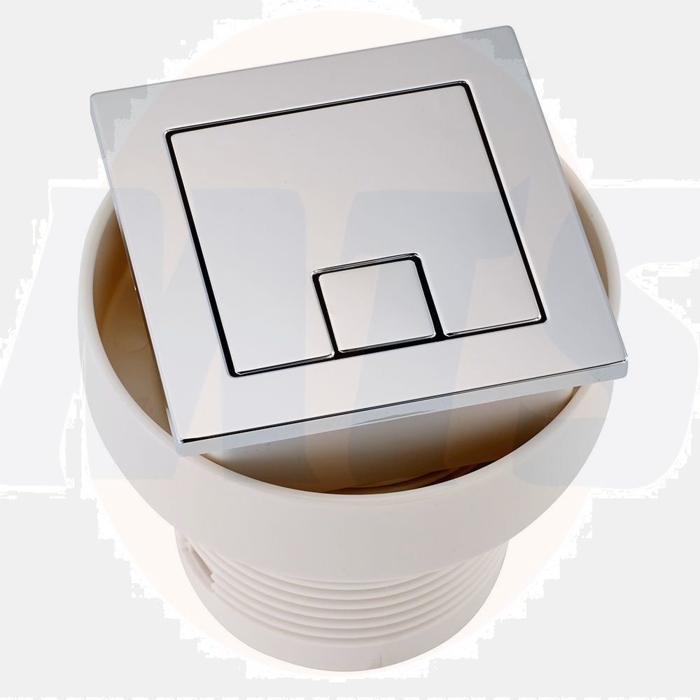 Skara 23103 Square Toilet Cistern Push Button Dual Air Pneumatic Flush Chrome Bathroom 5060117296685