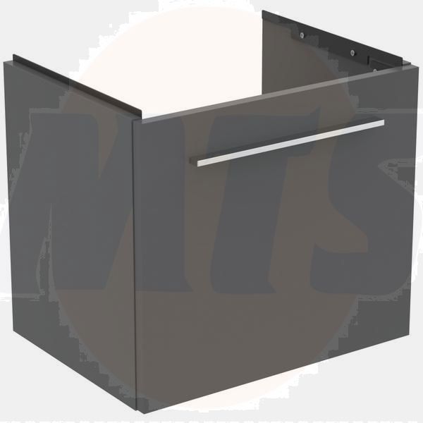 Ideal Standard  Ideal Standard i.life S 50cm compact wall hung vanity unit with 1 drawer (separate handle required), quartz grey matt  T5290NG