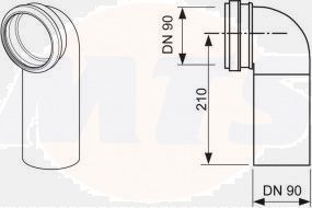 TECE profile 90° toilet connection elbow 9980067
