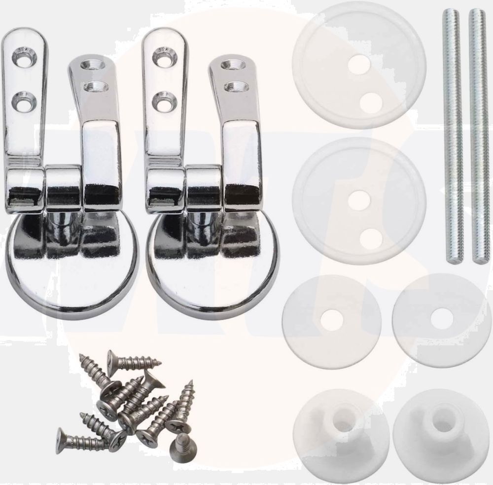 TRIXES Toilet Seat Hinge 2Pcs for Wood & MDF Toilet Seats X001E6HKS7