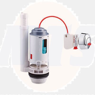 UNIVERSAL CISTERN TOILET FLUSH VALVE WITH CHROME PUSH BUTTON 