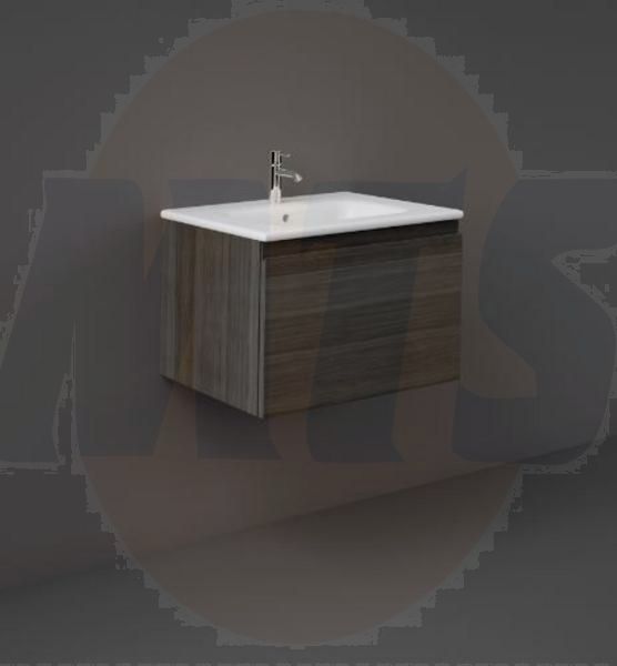 RAK Joy Uno Wh 1 Drawer Vanity 60Cm In Moka Walnut UNOWH060MOK Bathroomsuites