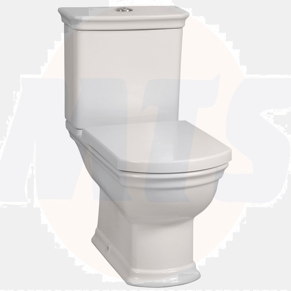 VitrA Serenada Close Coupled Toilet WC Push Button Cistern with  Standard Toilet Seat 4160B003-7200+4161B003-5340+95-003-021