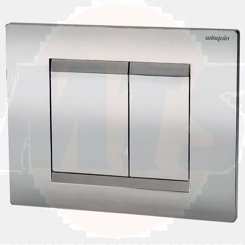 Shiny Chrome Essential dual flush control plate Wirquin Essential Chrome Flush Plate - 55950009