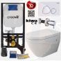 Hanging Toilet Set with Bidet Complete Wall Closet Bocchi Taormina White incl Toilet seat 1012-001-0128