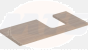 Geberit ONE washtop, right cut-out, for lay-on washbasin, bowl shape: B=105cm, H=3cm, T=47cm, oak / wood-textured melamine  505.314.00.5